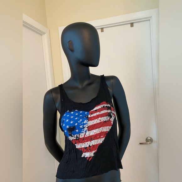 Black Tank Top with Fringes - Picture 2 of 4